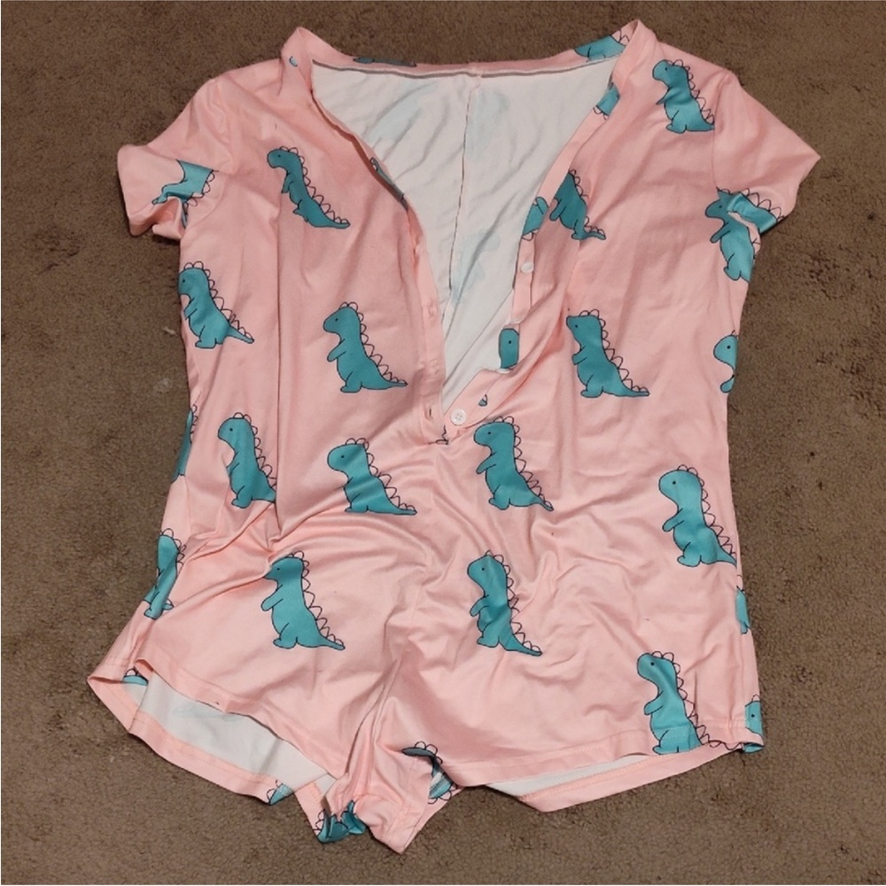 Pink Dinosaur Print Onesie